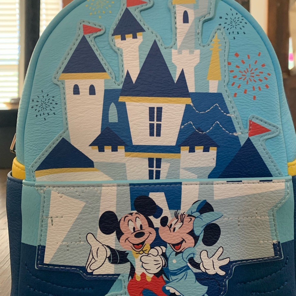 Mickey and Minnie Mouse Mini Backpack by Loungefly – Disneyland 65th Anniversary - Picture 9 of 10